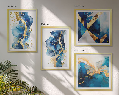Set tablouri gata de agățat Modele abstracte albastre