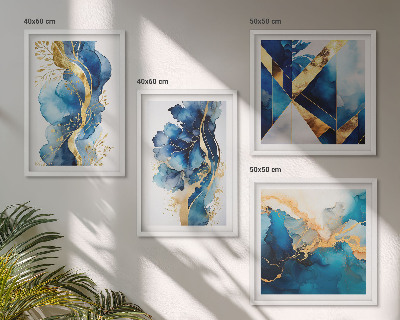 Set tablouri gata de agățat Modele abstracte albastre