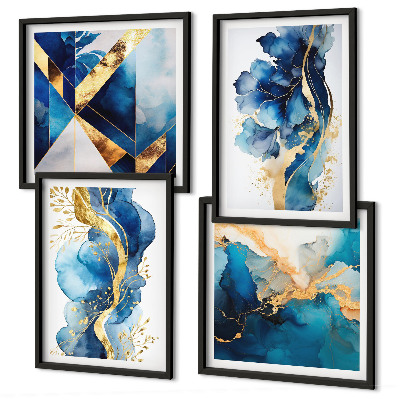 Set tablouri gata de agățat Modele abstracte albastre