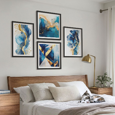 Set tablouri gata de agățat Modele abstracte albastre