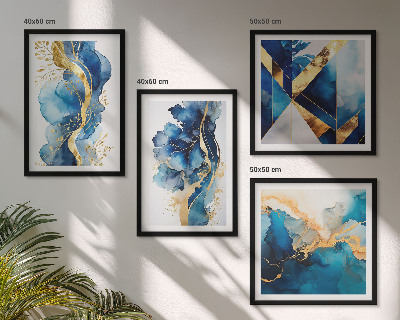 Set tablouri gata de agățat Modele abstracte albastre