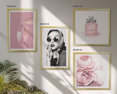 Compoziție de tablouri pentru perete Accesorii roz elegante