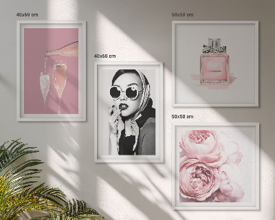 Compoziție de tablouri pentru perete Accesorii roz elegante