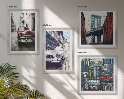 Compoziție de tablouri pentru perete Mașini vechi din Brooklyn, sunet retro
