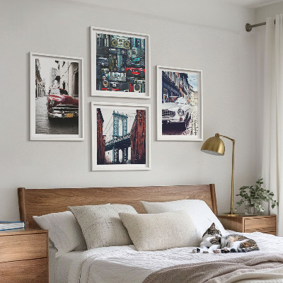 Compoziție de tablouri pentru perete Mașini vechi din Brooklyn, sunet retro