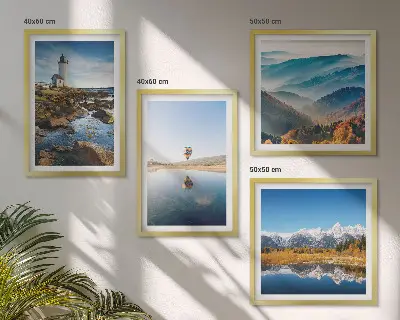 Set de tablouri gata de agățat cu vederi ale naturii, farului și munților