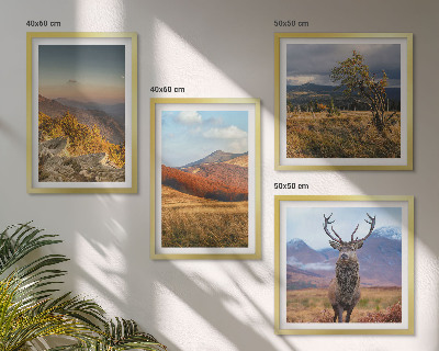 Compoziție de tablouri pentru perete Peisaje montane, iarbă de cerb