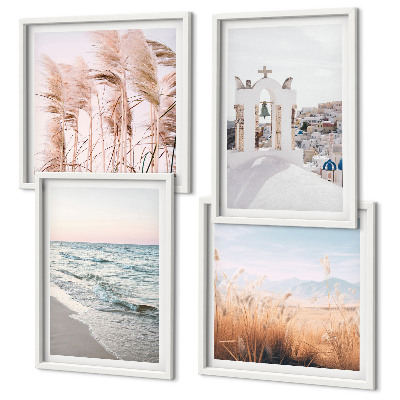 Set tablouri gata de agățat Plante, valuri ale mării, priveliște, case