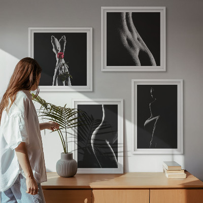 Compoziție de tablouri pentru perete Forme feminine alb-negru