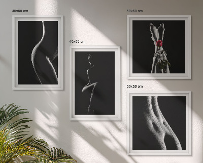 Compoziție de tablouri pentru perete Forme feminine alb-negru