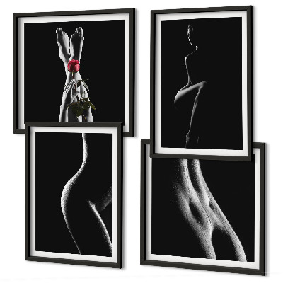 Compoziție de tablouri pentru perete Forme feminine alb-negru