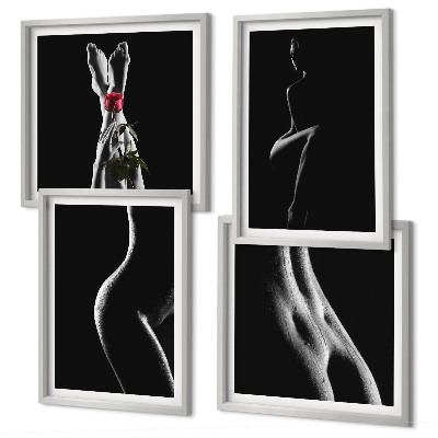 Compoziție de tablouri pentru perete Forme feminine alb-negru