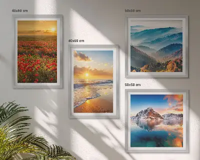 Compoziție de tablouri pentru perete cu peisaje montane și marine în stil vestic