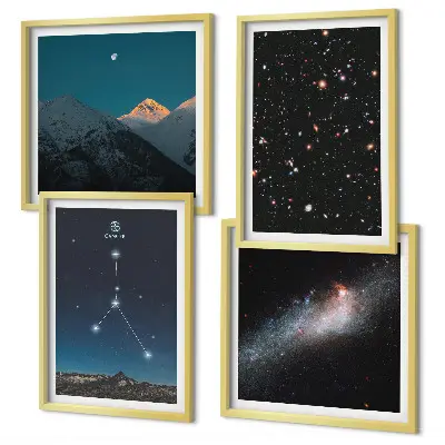 Compoziție de tablouri pentru perete cu reprezentarea constelației Racului în spațiul cosmic