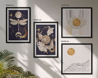 Compoziție de tablouri pentru perete Motive naturale cu luna