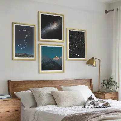 Compoziție de tablouri pentru perete cu peisaje spațiale ale galaxiilor