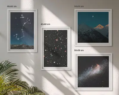 Compoziție de tablouri pentru perete cu peisaje spațiale ale galaxiilor