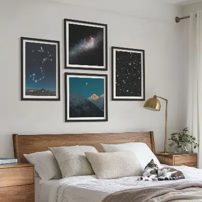 Compoziție de tablouri pentru perete cu peisaje spațiale ale galaxiilor