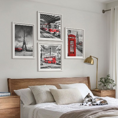 Set tablouri gata de agățat Orașe emblematice Londra Paris calea ferată