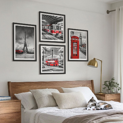 Set tablouri gata de agățat Orașe emblematice Londra Paris calea ferată