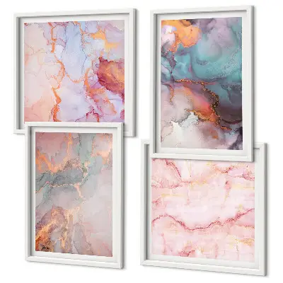 Set de tablouri gata de agățat cu modele abstracte în nuanțe pastelate