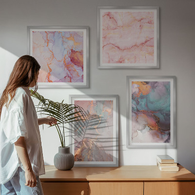 Set tablouri gata de agățat Modele pastelate abstracte
