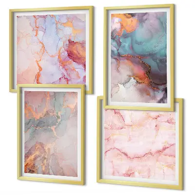 Set de tablouri gata de agățat cu modele abstracte în nuanțe pastelate