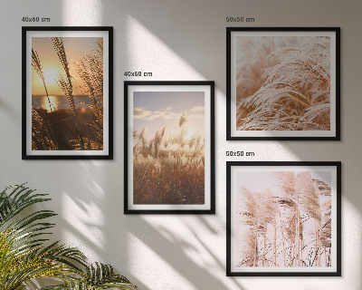 Set tablouri gata de agățat Apus de soare pe câmpul cu iarbă boho