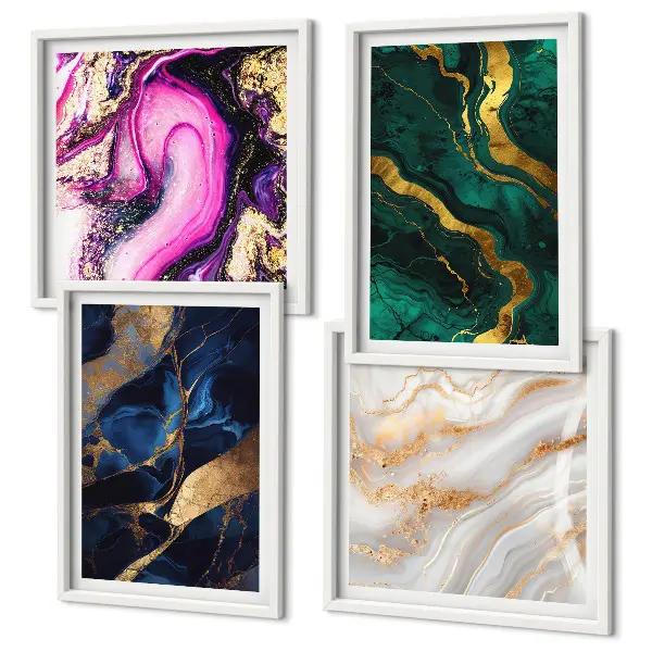 Compoziție de tablouri pentru perete cu model de marmură abstractă