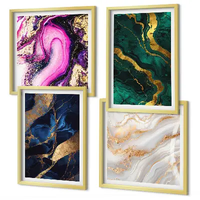 Compoziție de tablouri pentru perete cu model de marmură abstractă