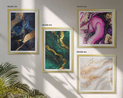Compoziție de tablouri pentru perete cu model de marmură abstractă