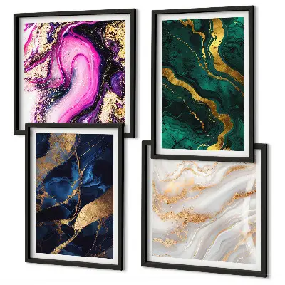 Compoziție de tablouri pentru perete cu model de marmură abstractă