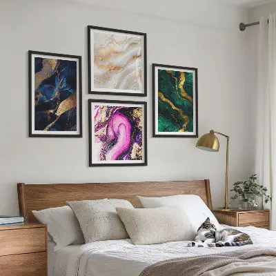 Compoziție de tablouri pentru perete cu model de marmură abstractă