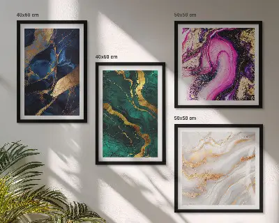 Compoziție de tablouri pentru perete cu model de marmură abstractă