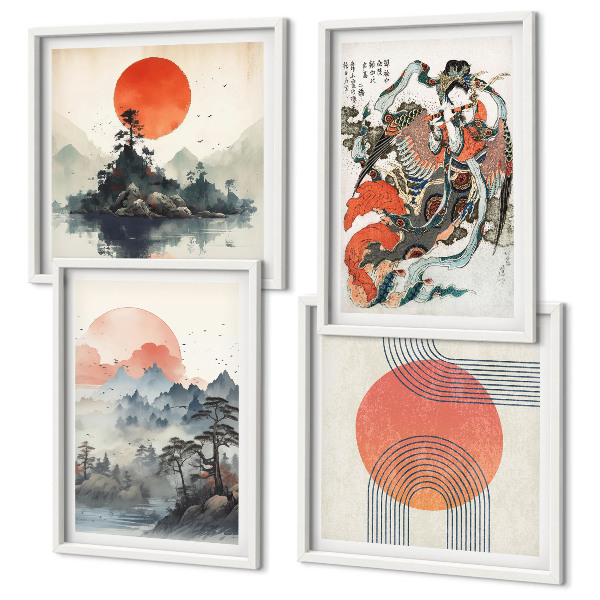 Set tablouri gata de agățat Peisaje asiatice japoneze