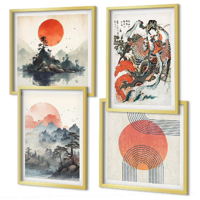Set tablouri gata de agățat Peisaje asiatice japoneze