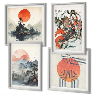 Set tablouri gata de agățat Peisaje asiatice japoneze