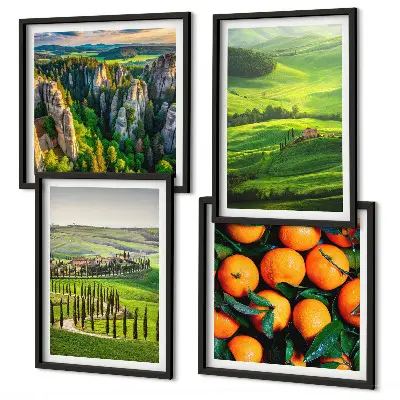 Set de tablouri gata de agățat cu peisaj rural italian cu portocale în natură