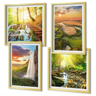 Compoziție de tablouri pentru perete Cascada Orange Mountain