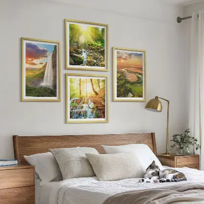 Compoziție de tablouri pentru perete cu peisaj Cascada Orange Mountain