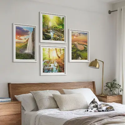 Compoziție de tablouri pentru perete cu peisaj Cascada Orange Mountain