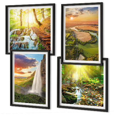 Compoziție de tablouri pentru perete Cascada Orange Mountain