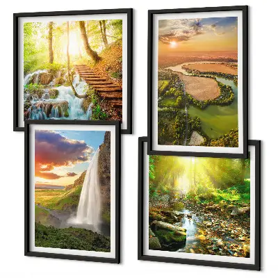 Compoziție de tablouri pentru perete cu peisaj Cascada Orange Mountain