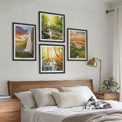 Compoziție de tablouri pentru perete cu peisaj Cascada Orange Mountain