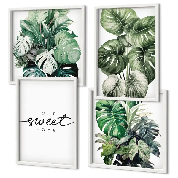 Compoziție de tablouri pentru perete Plante verzi set Sweet Home