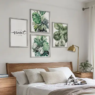 Compoziție de tablouri pentru perete Plante verzi set Sweet Home