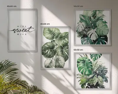 Compoziție de tablouri pentru perete Plante verzi set Sweet Home