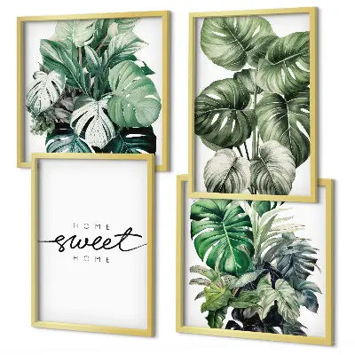Compoziție de tablouri pentru perete Plante verzi set Sweet Home