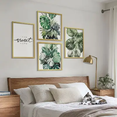 Compoziție de tablouri pentru perete Plante verzi set Sweet Home
