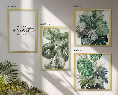 Compoziție de tablouri pentru perete Plante verzi set Sweet Home